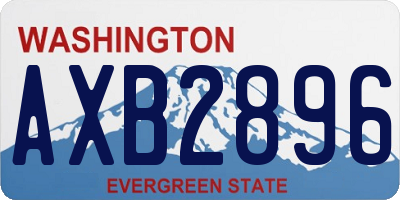 WA license plate AXB2896