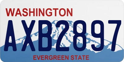 WA license plate AXB2897