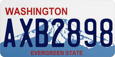 WA license plate AXB2898