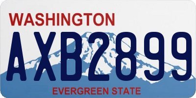WA license plate AXB2899