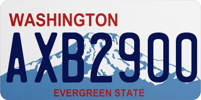 WA license plate AXB2900