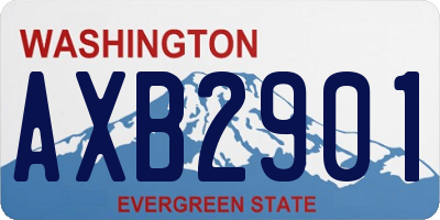 WA license plate AXB2901