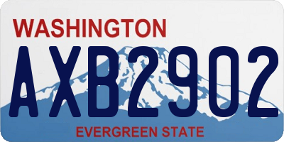 WA license plate AXB2902