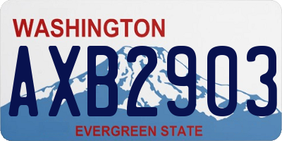 WA license plate AXB2903