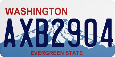 WA license plate AXB2904