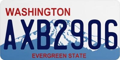 WA license plate AXB2906