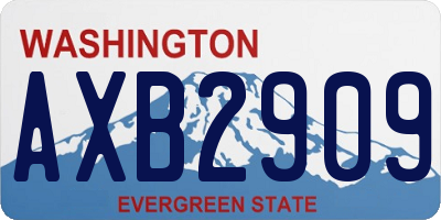 WA license plate AXB2909