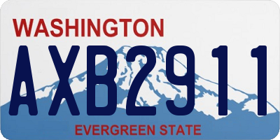 WA license plate AXB2911