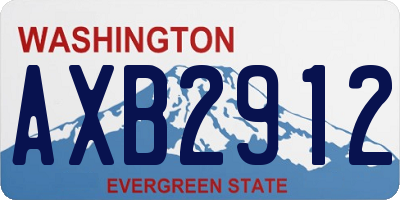 WA license plate AXB2912