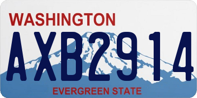 WA license plate AXB2914
