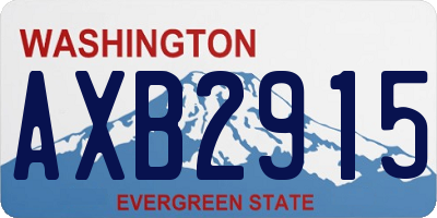WA license plate AXB2915