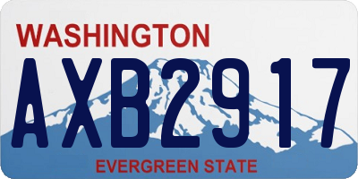 WA license plate AXB2917