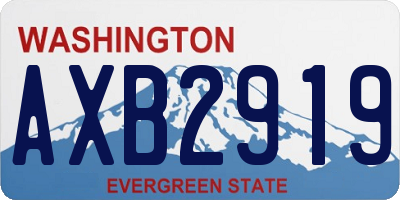 WA license plate AXB2919