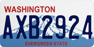 WA license plate AXB2924