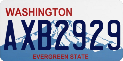 WA license plate AXB2929