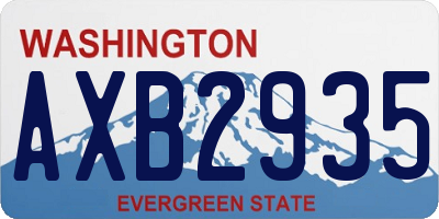 WA license plate AXB2935