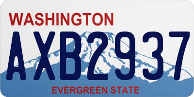 WA license plate AXB2937