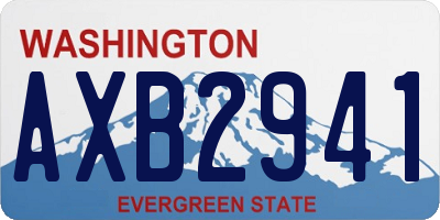 WA license plate AXB2941