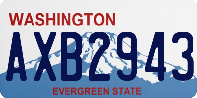 WA license plate AXB2943
