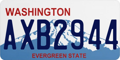 WA license plate AXB2944