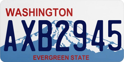 WA license plate AXB2945