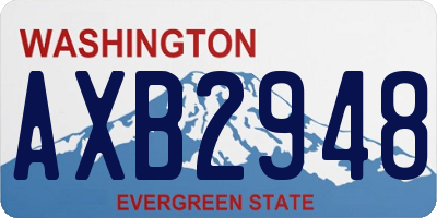WA license plate AXB2948