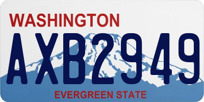 WA license plate AXB2949
