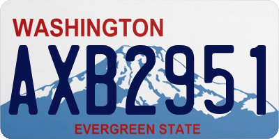 WA license plate AXB2951
