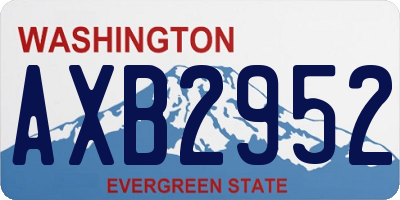 WA license plate AXB2952