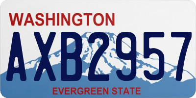 WA license plate AXB2957