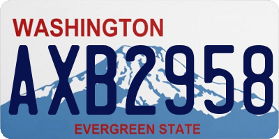 WA license plate AXB2958