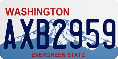 WA license plate AXB2959