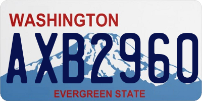 WA license plate AXB2960