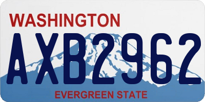 WA license plate AXB2962