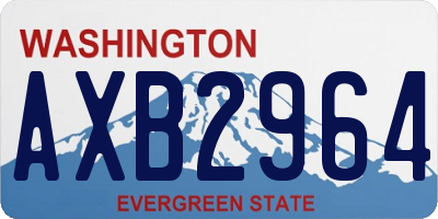 WA license plate AXB2964