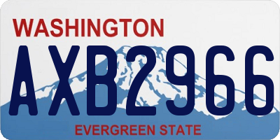WA license plate AXB2966