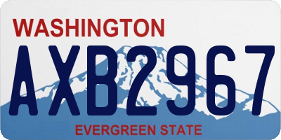 WA license plate AXB2967