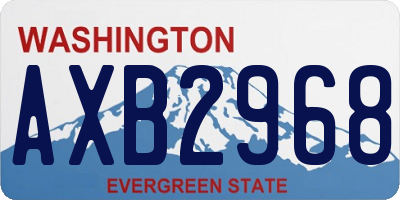 WA license plate AXB2968
