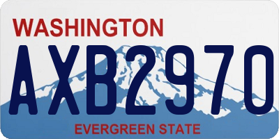 WA license plate AXB2970