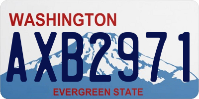 WA license plate AXB2971