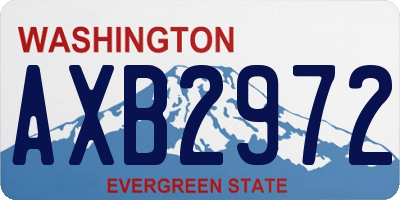 WA license plate AXB2972