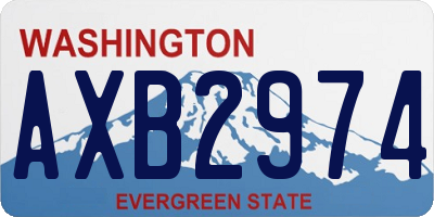 WA license plate AXB2974