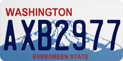 WA license plate AXB2977