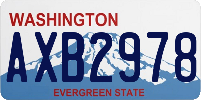 WA license plate AXB2978