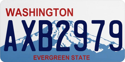 WA license plate AXB2979