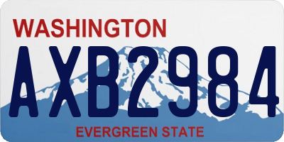WA license plate AXB2984