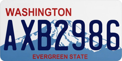 WA license plate AXB2986