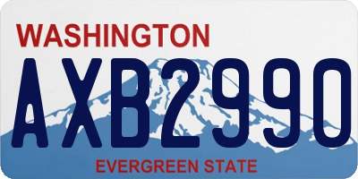 WA license plate AXB2990