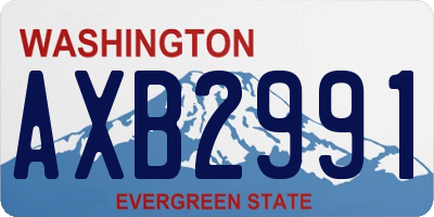 WA license plate AXB2991