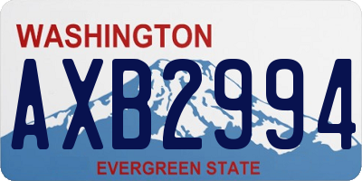 WA license plate AXB2994